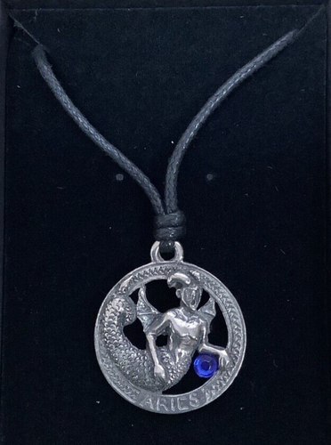 Widder Sternzeichen Silber Zinn Anhänger an einer verstellbaren Kordel - Bild 1 von 3
