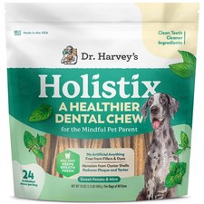 Dental Chews for Dogs - Teeth Cleaning Fresh Breath Treats, Sweet Potato Mint