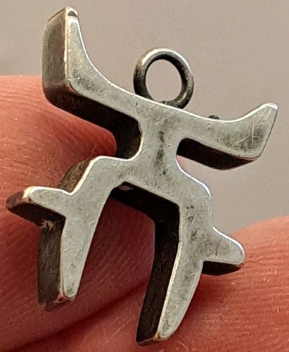 Vintage Native American Sterling Silver KACHINA Figural FETISH PENDANT Handmade - Picture 6 of 6