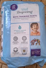 Well Beginnings Boys Training Pants Size 4T-5T 18 Count Junbo