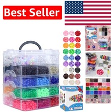 Creative Kids Craft Kit: 6300 Pcs DIY Beads for Bracelets and Necklaces