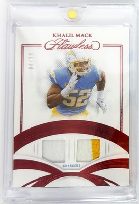 2025 Flawless #GUM-KMK Khalil Mack 4/20 Game Used Memorabilia Ruby
