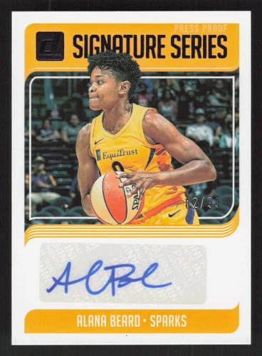 2019 Donruss WNBA Alana Beard Signature Series Press Proof Purple #/99 AUTO