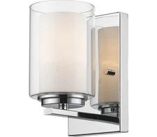 Z-Lite 426-1S-CH Willow Wall Sconce, 1-Light 100 Watts, Chrome