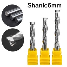 Ø 6mm Solid Carbide Two Flute Spiral Router Bit End Mill CNC Cutter for MDF Wood