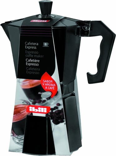 IBILI Bahia Express Moka Pot, Black, 3 Cups, 150 ml, condition new but few scrat