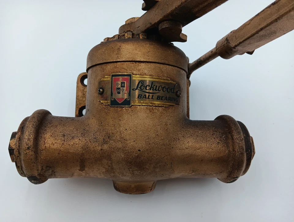 VTG Lockwood Pot Belly Industrial Door Closer Antique Decor Gold Brass - Image 2 of 4