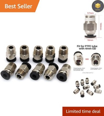 10-Pack of PC4-M10 Connectors for Efficient Bowden Extrusion Systems