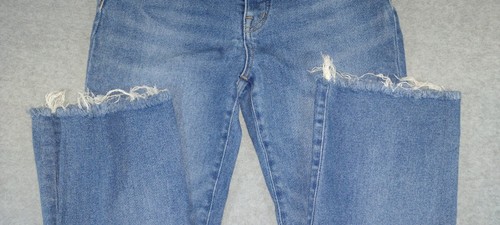 Madewell Jeans Women’s 29 Cali Demi Boot Stretch Blue Denim Raw Hem - Picture 10 of 15