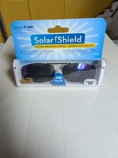 Solar Shield Polarized Clip On Sunglasses 48 Rec 4 Blue lens Full Frame