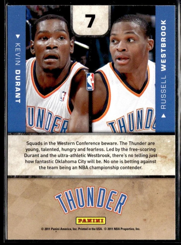 2010-11 Playoff Contenders Kevin Durant Russell Westbrook One-Two Punch HSC - Image 2 of 2