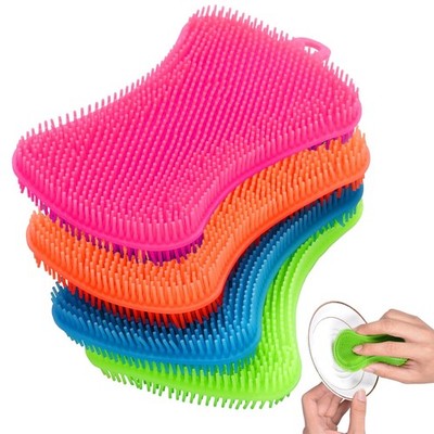 Set of 6 Silicone Sponge Dish Washing Scrubbers Smart Kitchen Gadgets for Brush