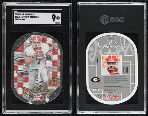2014 Flair Showcase Jambalaya Matthew Stafford #14JB SGC 9 MINT - Picture 3 of 3