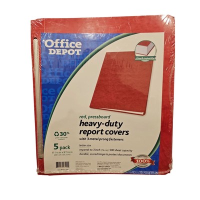 Office Depot Heavy Duty Pressboard Report Covers With Fastners 5 Count SEALED