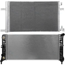 Aluminum AC Radiator & A/C Condenser Assembly Kit for 2014-2016 Chevrolet Impala