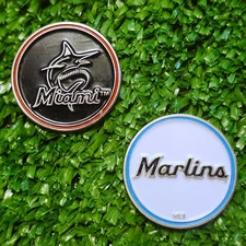 MLB Miami Marlins Magnetic Poker Chip w/ Removable Golf Ball Marker New