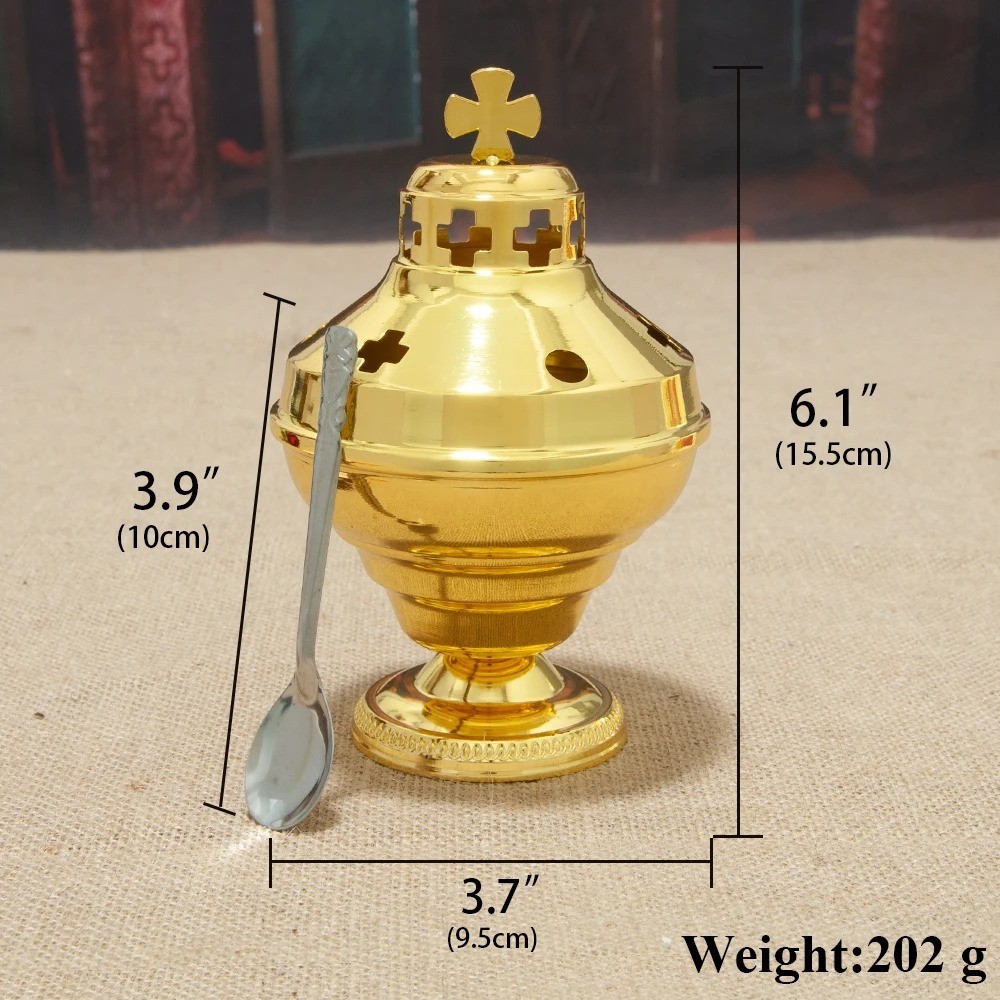 Authentic Greek Classic Orthodox Incense Burner Church Religious Worship Supply