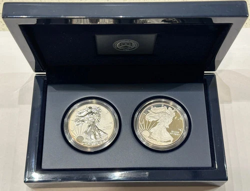 2012 S PROOF SILVER AMERICAN EAGLE 2-COIN SET WITH OGP & COA