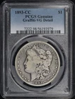 1893-CC Morgan Dollar PCGS VG Det. Graffiti "t" - Key Date, Last CC Mint Issue!