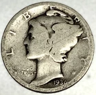 New Listing1936-P Mercury Dime 10c Circulated Condition 90% Silver US Coin - 3966