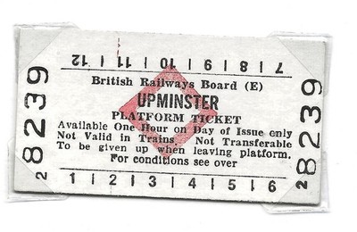 1980 Upminster Red Diamond Platform Ticket BRB (E) British Railways