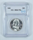 1958 Franklin Half Dollar MS64 FBL ICG *0505