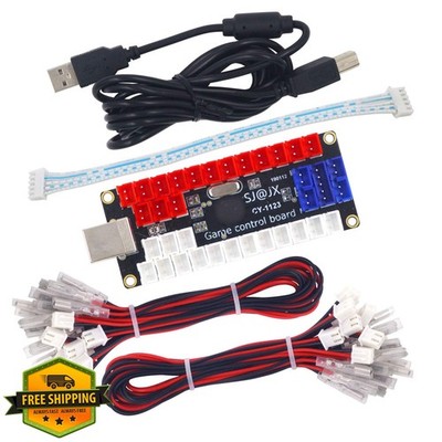 SJ@JX Arcade DIY Kit LED USB Encoder Board Zero Delay Arcade Controller Joyst...