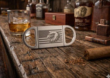 Cortador de cigarros perfecto US Flag Eagle - Cortador de cigarros de extremo cerrado de acero inoxidable