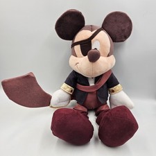 Disney Parks Plush Mickey Mouse Pirates Of The Caribbean 16" Burgandy Eye Patch