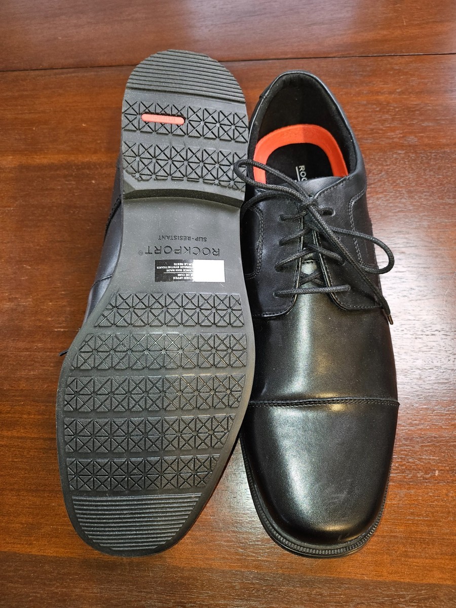 Rockport Men's Black Taylor Trutech Hydro-Shield Slip Resistant