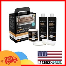 Leather Care Kit for Furniture  Cleaner, Recoloring Balm, and Protection Cream