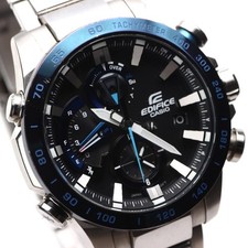 Casio Edifice EQB-800DB-1AJF Men s Smartwatch Solar Black Blue Bezel Tested JPN