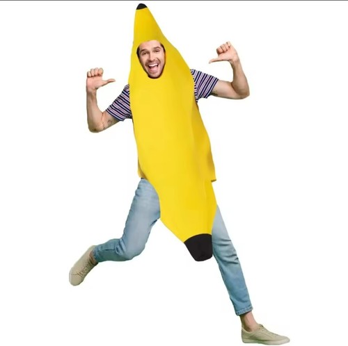 3pc Unisex Adult Funny Yellow Banana Suit Lightweight & Comfy Banana Costume - Picture 2 of 7