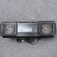 Sharp WQ-T282BK Dual Cassette Boombox AM/FM Stereo Radio Recorder Japan