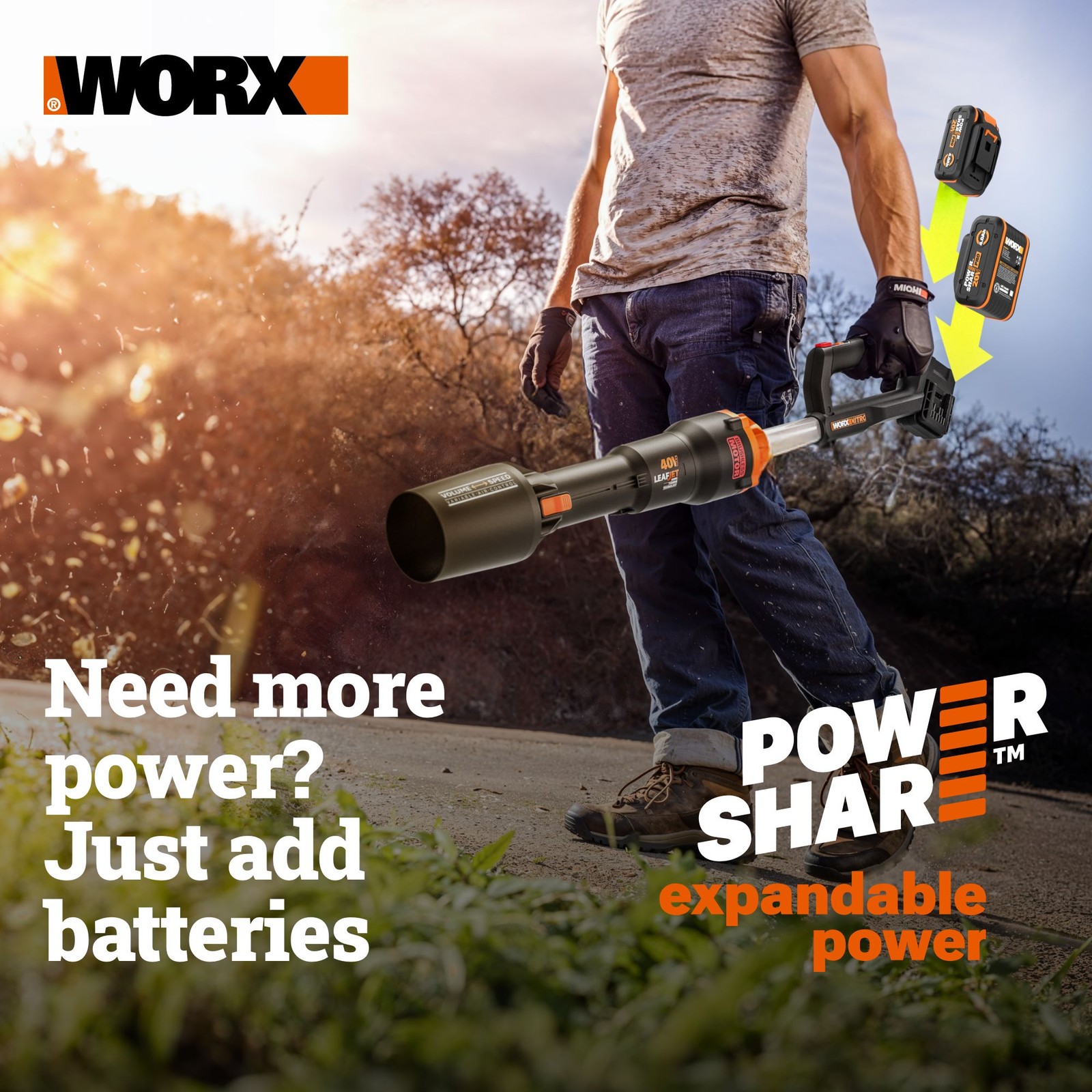 Worx 20V Power Share PRO 4.0AH High Capacity Battery (WA3012-SU)