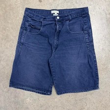 Vintage 90s Guess Jeans Shorts Jorts Faded Bkue Skater Denim Baggy Wide Leg 34