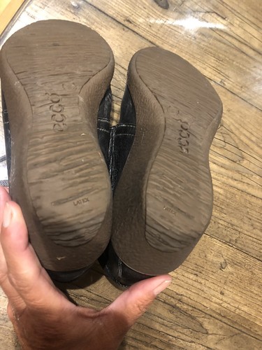 ECCO TAGLIA 3 EU 36 US 5 STIVALETTI PELLE NAVY ZEPPA 2” FODERA GRIGIA COMODI - Foto 5 di 19