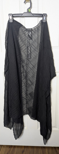 NEU schwarz transparent plissiert Chico's Halstuch Einheitsgröße Ruana Schal Überwurf Resortwear - Bild 3 von 3