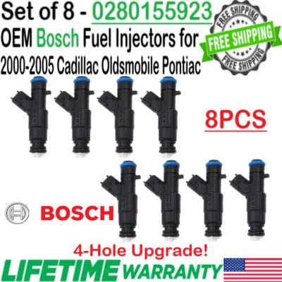 Bosch OEM x8 4-Hole Upgrade Fuel Injectors for 2000-02 Cadillac Eldorado 4.6L V8