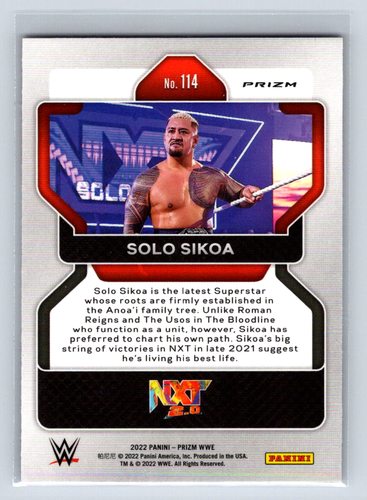 2022 Prizm WWE #188 Solo Sikoa RC - Red White Blue Parallel - Picture 2 of 2