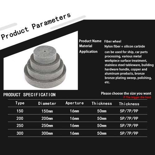 Rueda de pulido de fibra de nailon de 4"-14" para almohadilla de amoladora de superficie metálica - Imagen 2 de 7