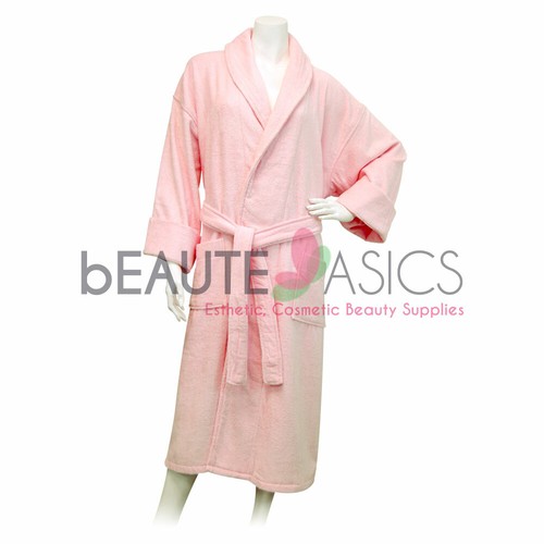 Cotton Velour Spa Robe, 100% Soft Terry Cloth Bathrobe, Unisex Plush Wrap AR111P - Picture 5 of 5
