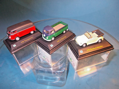 Cararama/Hongwell 1/72:''2 x VW Bus T1, 1 x VW Käfer Cabrio''.....ladenneu