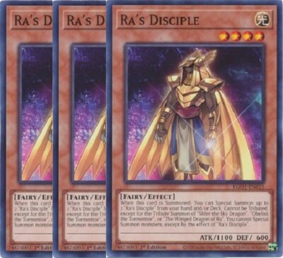 Yugioh - Ra's Disciple x 3 - 1st Edition NM - Plus Free Holographic ...