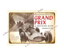 bar decorations for sale 1950 Watkins Glen Grand Prix car race metal tin sign