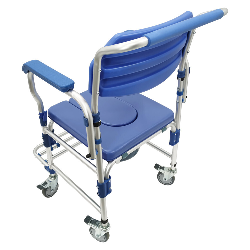 Shower Wheelchair Toilet Seat Foldable Bath Chair Commode Mobile