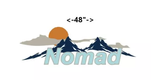 NOMAD Skyline RV TRAILER DECAL Sticker Emblem Mountain Scene Set Kit 308 Scout