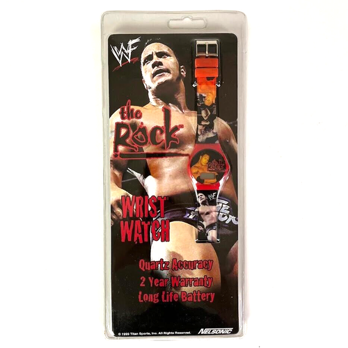 Nelsonic Vintage The Rock WWF Digitaluhr WWE 1999 Dwayne Johnson Armbanduhr