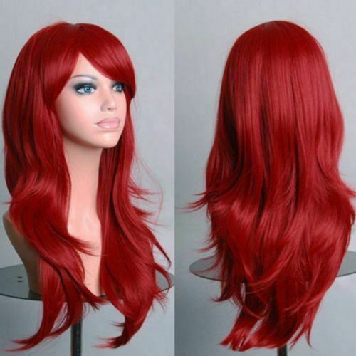 Halloween Women Natural Hair Long Straight Curly Cosplay Synthetic Full Wig - Picture 78 of 79
