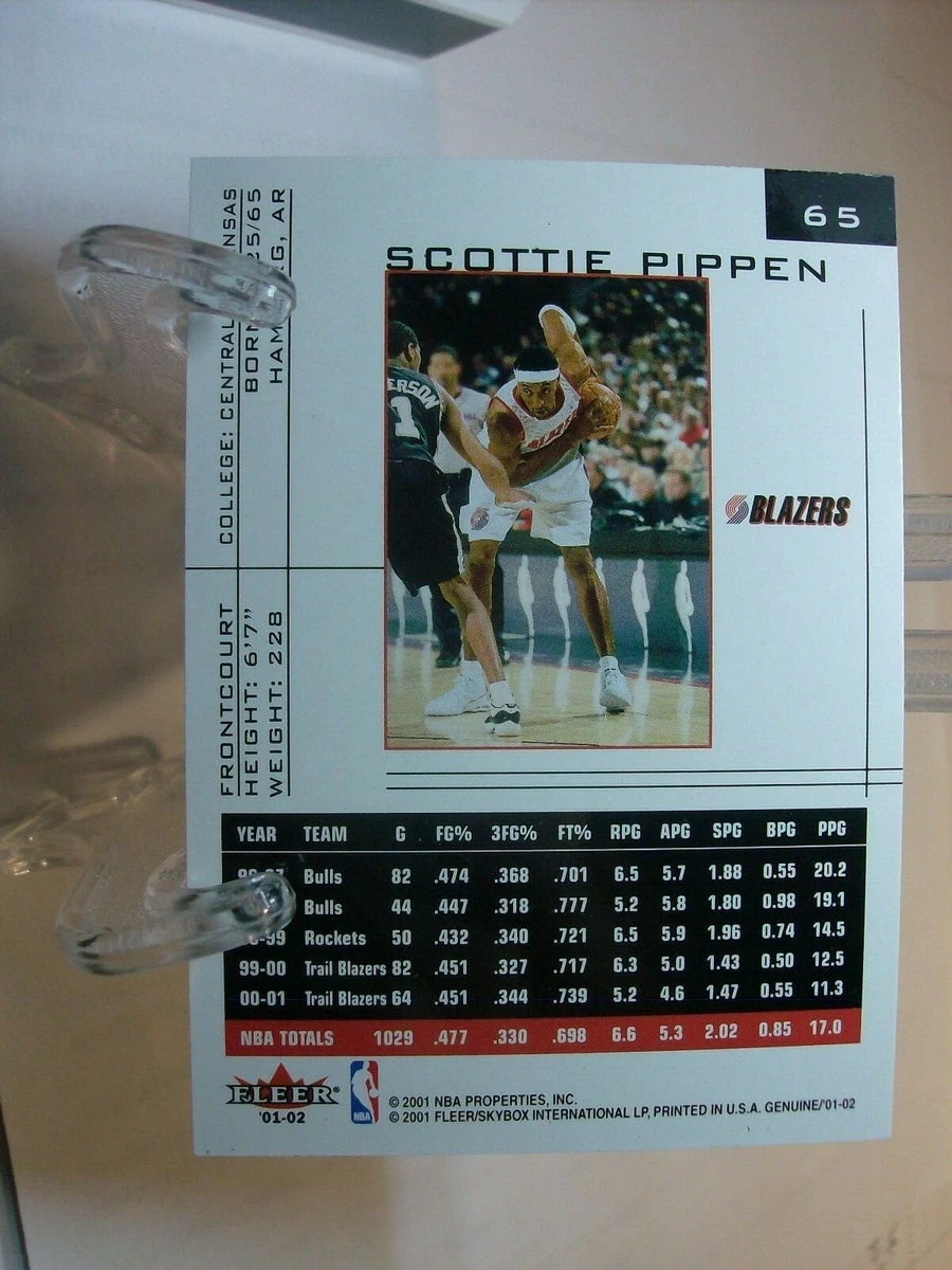 2001-02 Fleer Genuine Basketball Card #65 Scottie Pippen (87990 